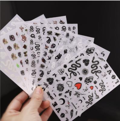 China New Fashion Dark Snake Nail Art Stickers MG Snake Nail Stickers for sale