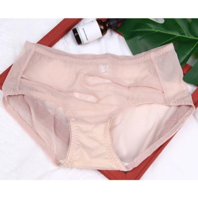 China Factory Wholesale Antibacterial Sexy Hole Hollow Out Black Gray Apricot Breathable Comfortable Ladies Underwear for sale