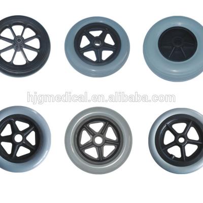 China High quality PU wheelchair caster front wheel, solid PU tire, TPR tire. PVC tire for sale