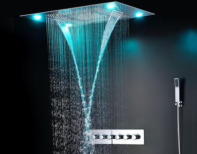 China Ceiling Mounted LED Rain Showers Heads , Bathroom Water Saving Shower Head for sale