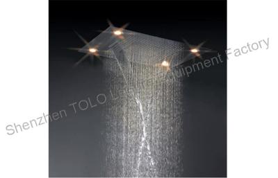 China Large Ceiling Rain Showers Heads , Colorful Led Light Rainfall Shower Head for sale