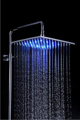 China Overhead Rain Fall Shower Head , Stainless Steel LED Lighted Shower Head for sale