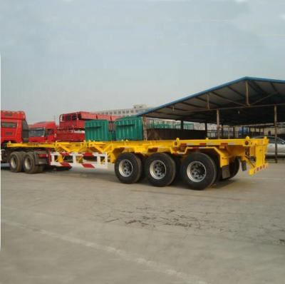 China Factory Price 3 Axle 40ft Lowbed Semi Trailer Truck Trailer 60 Tons For Container Transport for sale