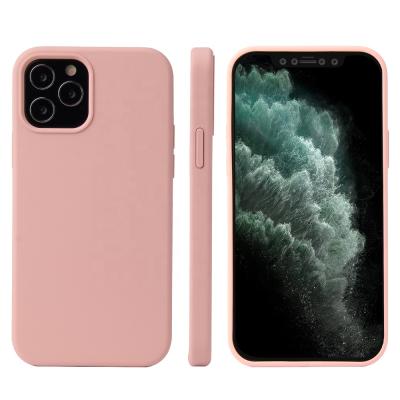 China Simple Pure Color Liquid Silicone Shell Cover For iPhone 12 Pro Case iPhone 12 Case For All iPhone Models for sale