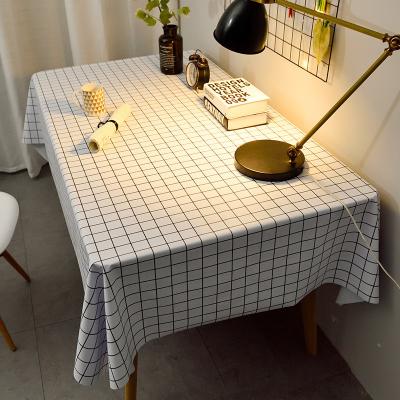 China Plaid stripes PVC gauze cotton waterproof partly serrated table protector tablecloth waterproof for sale