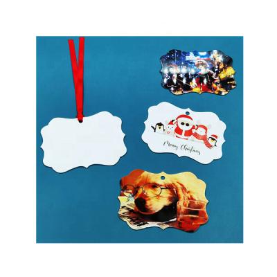 China Double Sides DIY Sublimation Ceramic Blanks All Shapes White Blank Aluminum Christmas Ornament for sale