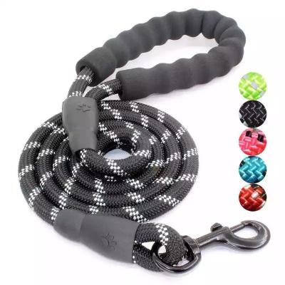 China Padded Hot-selling Goods Braided Nylon Reflective Pet Leash Round Handle Pet Outdoor Sports Soft Leash Soft Dog Leash for sale