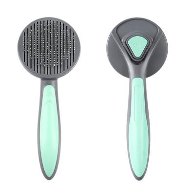 China New Design Viable Durable Washable One-Key Pet Comb Cleaning Brush To Remove Hair Cat And Dog Comb Pet Floating Comb for sale