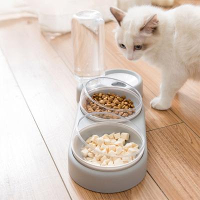 China New Automatic Anti-Slip Snail Train Double 500ml Dog Rolls Cat Water Dispenser Pet Food Feeder Bowls for sale