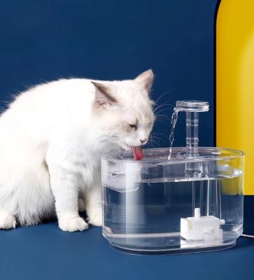 China New LED Transparent Pet Toy Fountain Pet Water Dispenser From Factory Automatic Wholesale Cat Fountains for sale