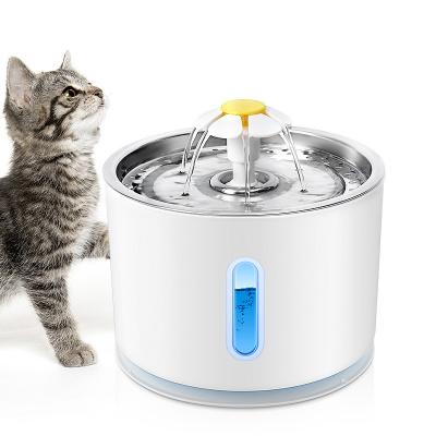 China Automatic Stainless Steel Pet Water Dispenser With LED Light Filter Cotton Power-Up Protection Smart Pet Water Dispenser for sale