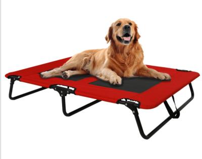 China Portable Outdoor Breathable Mesh Foldable Dog Bed Cooling Camping Pet Cloth Oxford Walking Bed for sale