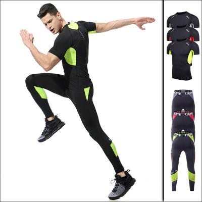 China Good Quality Breathable Gym Set Pants Training Running Shirts Mens Fitness Sportswear Suit for sale