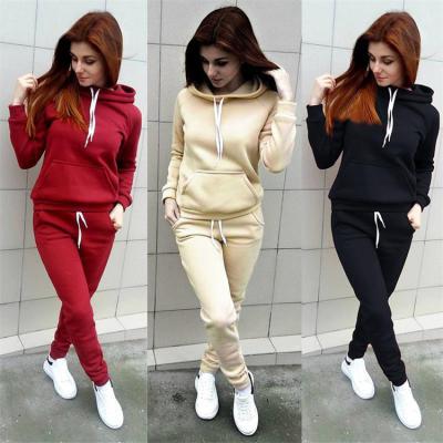 China Anti-pilling Fitness Gym Sweatshirt And Sweatpants Pants OEM Set Women Pullover Hoodies for sale