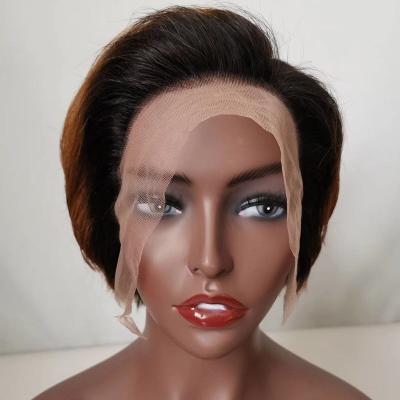 China Wholesale cheap price short body wave pixie cut wigs lace front pixie cut wig wigs blonde, brown and honey hair for sale