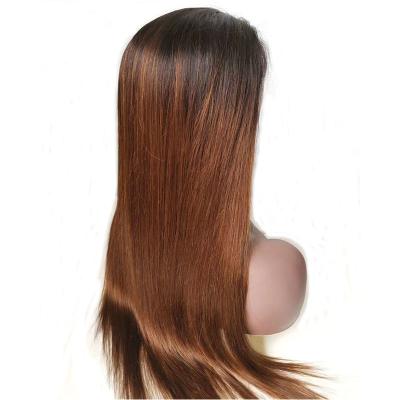 China Body Wave 1b/30 brown ombre colred wigs, 250% dinner hair gold color ombre full lace wigs for black women for sale