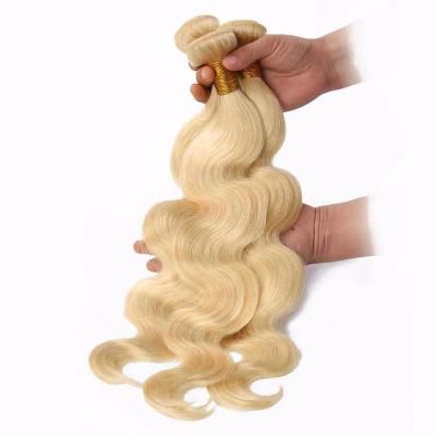 China Good Quality Virgin 12A Body Wave Human Hair Double Drawn Thick Blonde Color 613 European Human Hair Extensions for sale