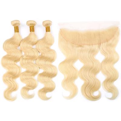 China Blonde Body Wave European Hair Lace Headband And Bundles Blonde Body Wave Bundles With Headband for sale