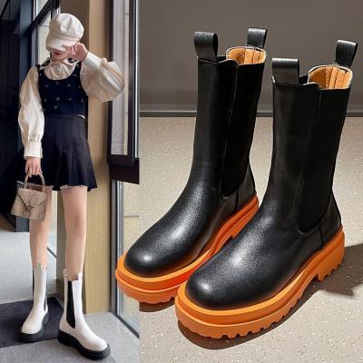 China Shangzhou Waterproof OEM Sepatu Wanita 2021 New Arrivals Autumn Chimney Boots Fashion Women's Shoes for sale