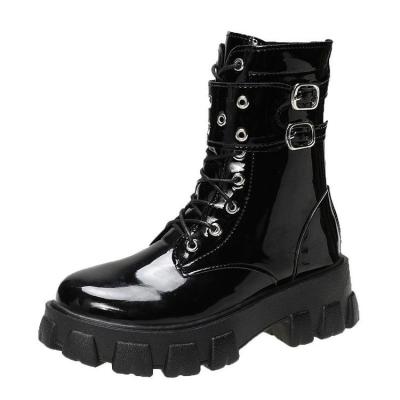 China OEM waterproof Shangzhou Boots pour women's new arrivals thick bottom buckle women's locomotive boot for sale