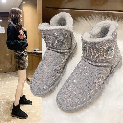 China Other Faux Stone Plush Tube Cotton Women Winter Warm Comfortable Short Snow Boots for sale