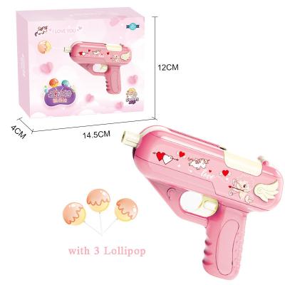 China Cartoon Toys 2021 Popular Couple Toys Sweet Candy Gun Lollipop Gun With Sound And Light for sale