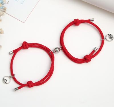 China Magnetic Minimalism Charm Couple Charms Friendship Couples Bracelet for sale