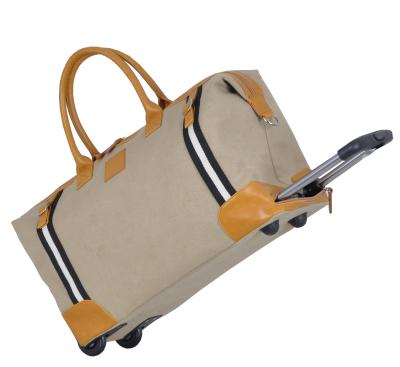 China Wholesale Multifunctional Bag Travel Trolley Canvas Maker Tour Bag With Wheels Rolling Fleece Business Trolley for sale