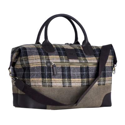 China Wholesale Manufacturer Fashion Tartan Travel Durable Academic Plaid Tour Bag Bags Fancy Canvas Carry Bag for sale