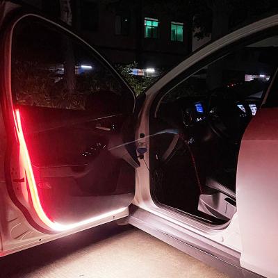 China Universal Led Red White Red Car Opening Decor Strobe Lights Silicon Car Door Lights Strip Lamp Anti Collision Welcome Rear Warning Light for sale