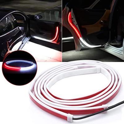 China Universal Led Red White Red Car Opening Decor Strobe Lights Silicon Car Door Lights Strip Lamp Anti Collision Welcome Rear Warning Light for sale