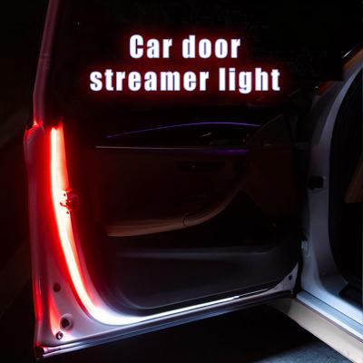 China Silicon Car Door Opening Warning LED Lights Anti Collision Security Universal Car Retrofit Lamp Welcome Strip Light for sale