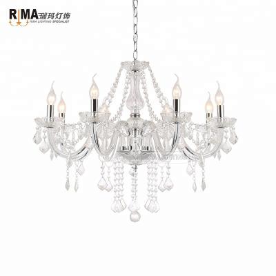 China Modern Residential/Hotel/Office Indoor Decorative Lighting K9 Crystal Clear Glass Chandelier for Home and Hotel for sale