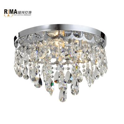 China Modern high quality modern design round crystal ceiling light for bedroom for sale