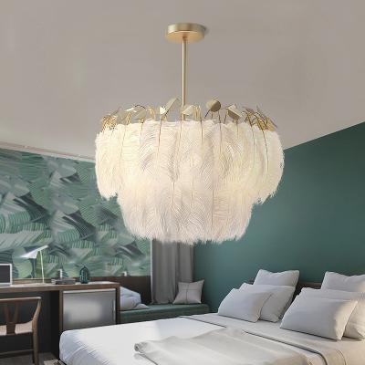 China Modern Rima Unique Art Lighting Ostrich Home Fancy Light Feather Decoration Pendant Lamp For Wedding for sale