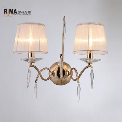 China FGD style FGD style 2 club villa hotel villa hotel wall lights superior modern iron sconce lamp crystal wall lamp for hotel for sale