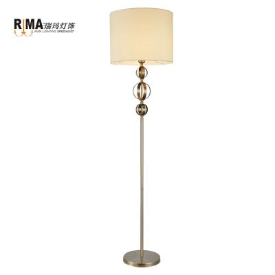 China Modern fancy decorative vintage hotel antique brass steel stainless steel floor lamp for living room for sale