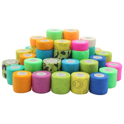 China High Elasticity 5cm*4.5m Medical Sports Pet Dressing Nonwoven Elastic Self Adhesive Finger Bandage Cohesive Bandage for sale