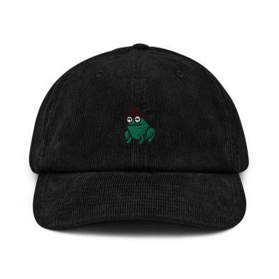 China COMMON Corduroy Frog Wizard Hat, Handmade Embroidered Corduroy Dad Hat for sale