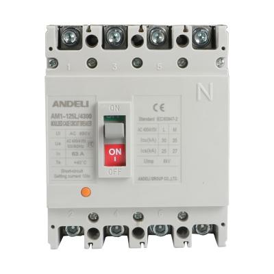 China ANDELI wholesale price AM1-125L/4300 good 100 amp mccb price AM1-125L/4300 for sale