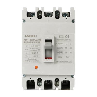 China ANDELI AM1-250M/3300 Breaker circuit 100a tpn mccb AM1-250M/3300 for sale