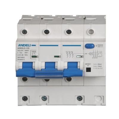 China ANDELI ADB3-125LE-3P mcb circuit breakers ADB3-125LE for sale