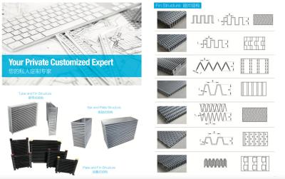 China El aire de aluminio modificado para requisitos particulares refrescó el cambiador de calor para las soluciones de la refrigeración por agua del aire del aceite en venta