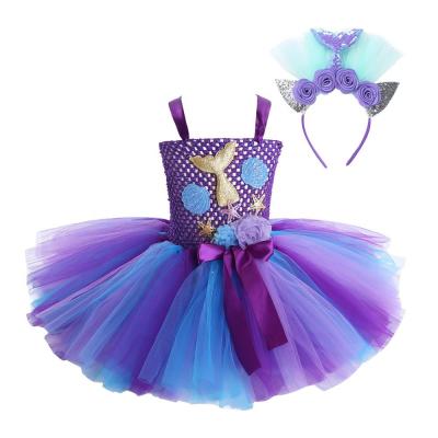 China Kids Girls Mermaid Dance Costumes Performance+Wear Outfits Mesh Tutu Dress Halloween Carnival Cosplay Dresses for sale