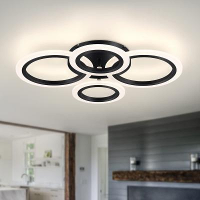 China Wholesaler Outdoor Mounted Round Shape Acrylic Ceiling Light 4 Rings 34w Single Flush Mount For Led Home for sale