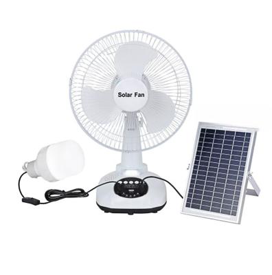 China Portable Solar Outdoor Electric Fan For Camping Charging Table Power Bank 12 Inch for sale