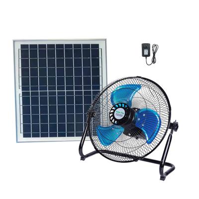 中国 15W Solar Home Lighting System Fan With 12 Speed 12 Inches Table Rechargeable With Panel 販売のため