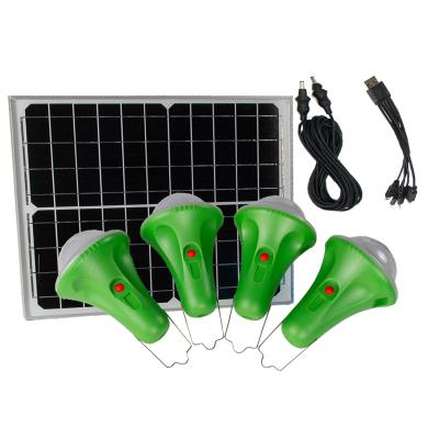 China DC5V 6V 300 a la lámpara solar del hogar del lumen 4PCS con el cargador móvil en venta