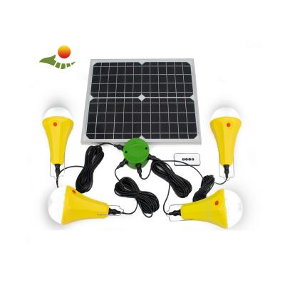 China 4 la energía solar casera portátil de la Sistema Solar de los modos 25W 6V llevó luces con los paneles solares en venta