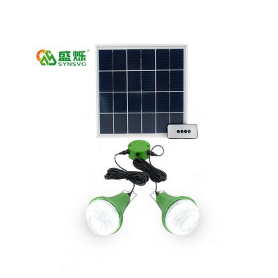 China CE ROHS Li Battery Solar Emergency Lights 2 Bulbs Solar Home Lighting Kit for sale